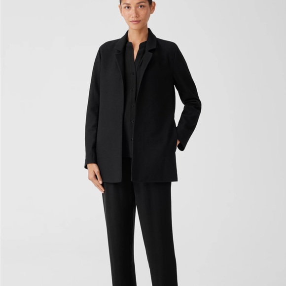Eileen Fisher Jackets & Blazers - Eileen Fisher Boiled Wool Jersey Long Blazer women’s size xs black